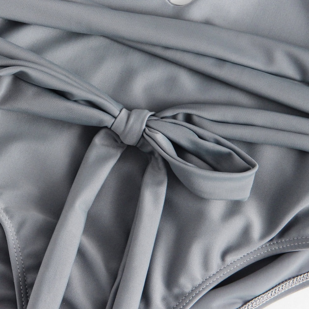 Gray Cross Back Bow Monokini - Picture 3 of 3